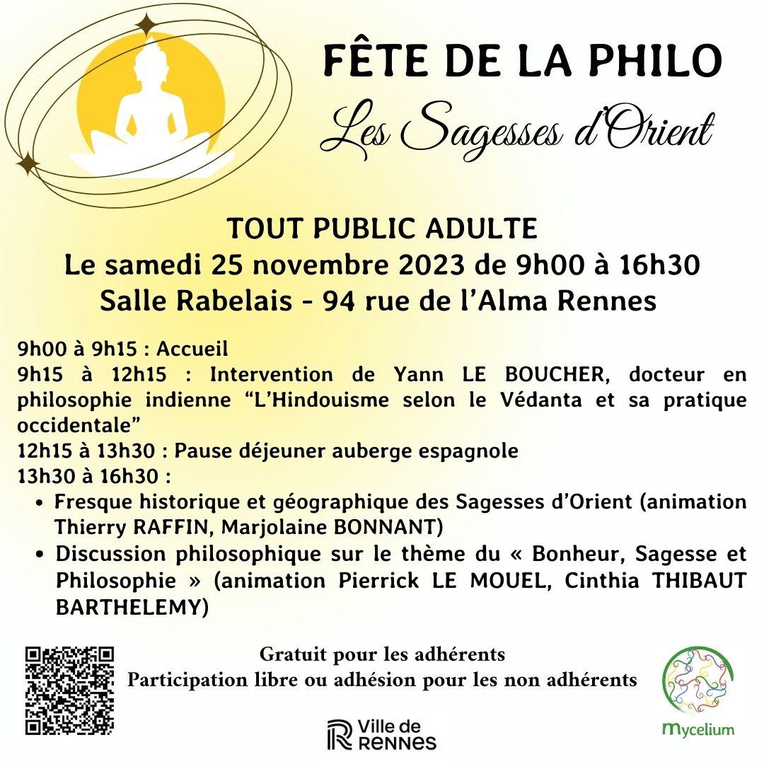 25 novembre 2023 – Journée Sagesses d&rsquo;Orient – Association Mycélium