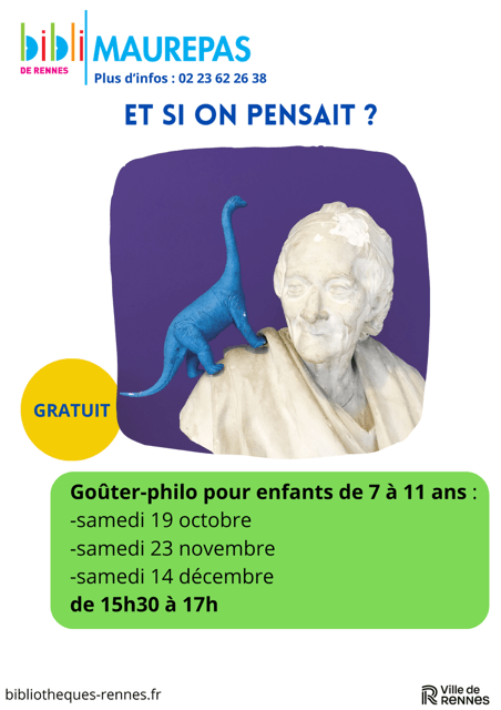 « Et si on pensait ? » – Goûter philo à la bibliothèque de Maurepas – Rennes