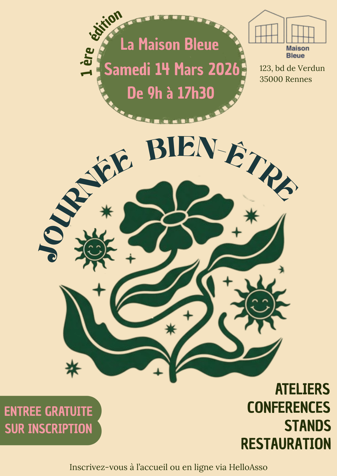 14 mars 2026 : Atelier Méditation de pleine conscience à la Maison Bleue